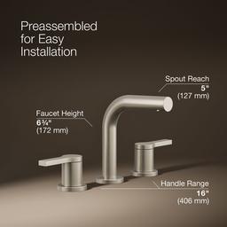 Elate Widespread bathroom sink faucet, 1.2 gpm - Vibrant Brushed Nickel - image 3