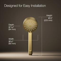 Elate Three-Function Handshower 2.5 GPM - Vibrant Brushed Moderne Brass - image 3