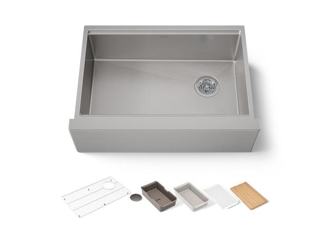 Kohler Strive Kitchen Sink | 29-1/2" | Undermount Farmhouse | Single-Bowl | Workstation - Stainless Steel