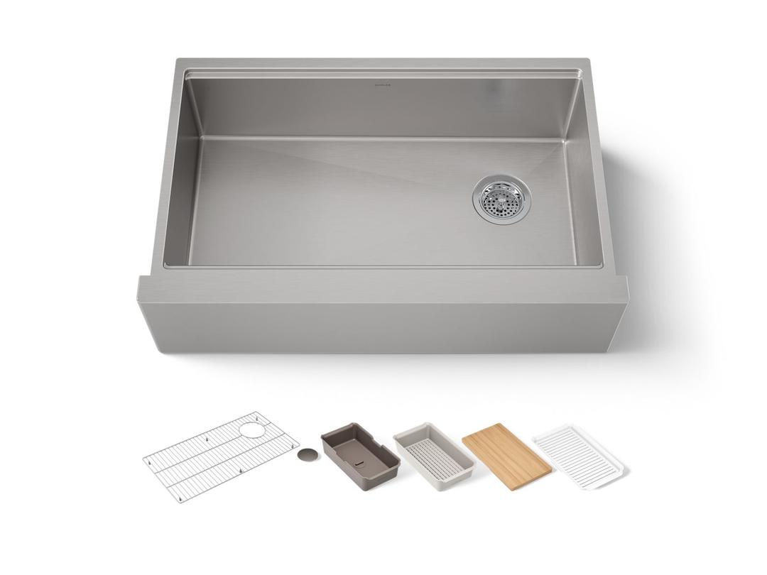 Kohler Strive Kitchen Sink | 32-1/2" | Undermount Farmhouse | Single-Bowl | Workstation - Stainless Steel by Kohler