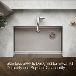 Kohler Strive Kitchen Sink | 32-1/2" | Undermount Farmhouse | Single-Bowl | Workstation - Stainless Steel - image 4
