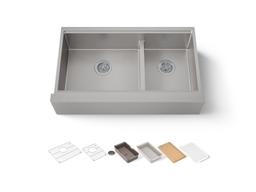 Kohler Strive Kitchen Sink | 35-1/2" | Undermount Farmhouse | Double-Equal-Bowl | Smart Divide - Stainless Steel - image 1