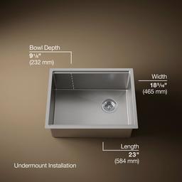 Strive 23'' undermount single-bowl workstation kitchen sink - Stainless Steel - image 3