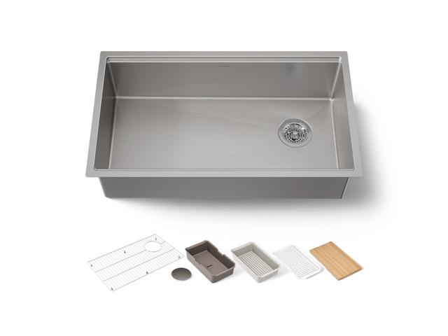 Kohler Strive Kitchen Sink | 32" | Undermount | Single-Bowl | Workstation - Stainless Steel