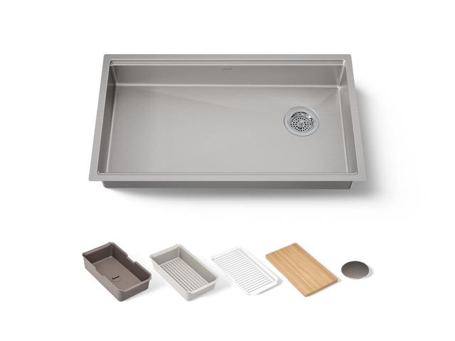 Kohler Strive Kitchen Sink | 32" | Undermount | Single-Bowl | Workstation - Stainless Steel