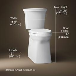 Corbelle Tall two-piece elongated toilet with skirted trapway, 1.28 gpf - image 3