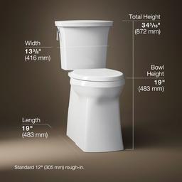 Corbelle Tall ContinuousClean two-piece elongated toilet with skirted trapway, 1.28 gpf - image 3