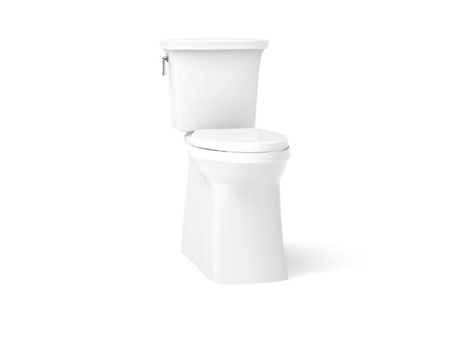 Corbelle Tall ContinuousClean two-piece elongated toilet with skirted trapway, 1.28 gpf