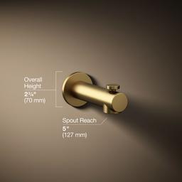 Elate Wall-mount bath spout with diverter - Vibrant Brushed Moderne Brass - image 3