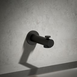 Elate Wall-mount bath spout with diverter - Matte Black - image 2