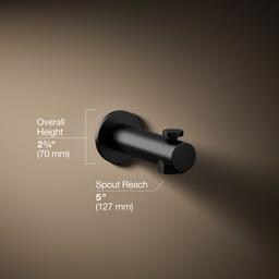 Elate Wall-mount bath spout with diverter - Matte Black - image 3