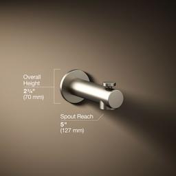 Elate Wall-mount bath spout with diverter - Vibrant Brushed Nickel - image 3