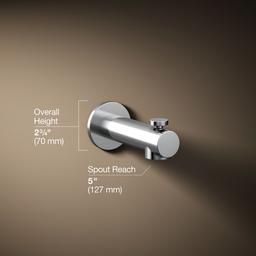 Elate Wall-mount bath spout with diverter - Polished Chrome - image 3