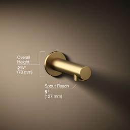 Elate Wall-mount bath spout - Vibrant Brushed Moderne Brass - image 3