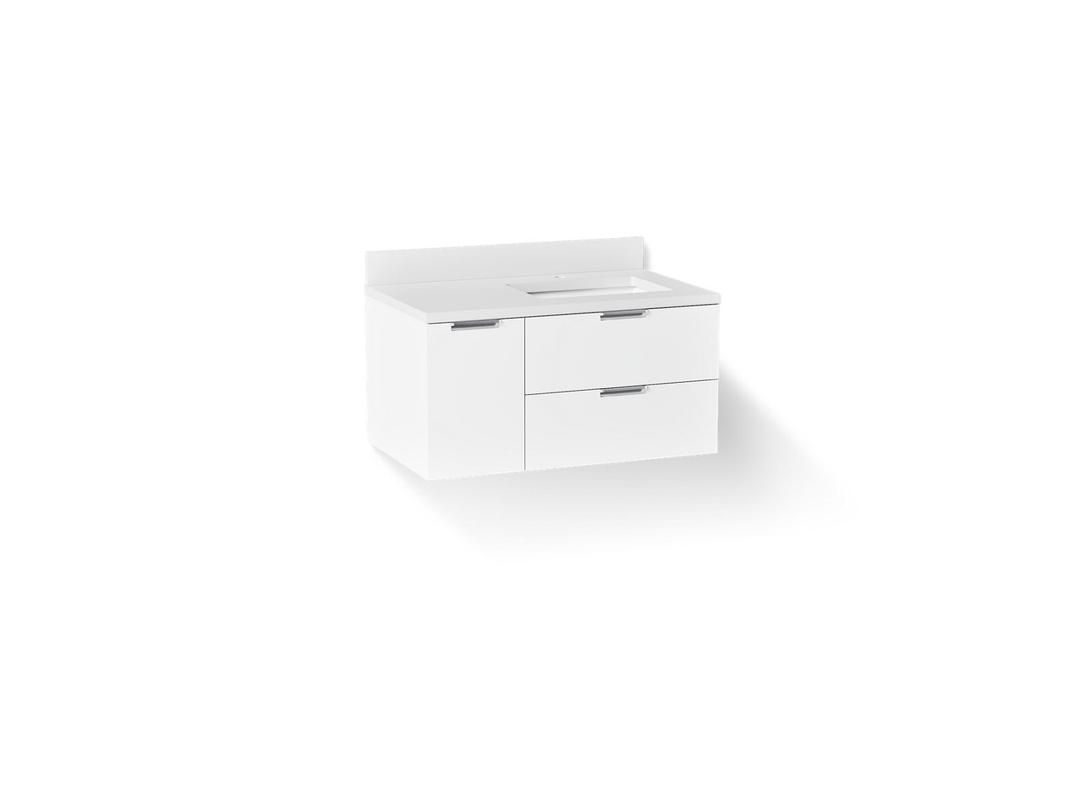 Kohler Maxstowe 36'' Wall-hung Bathroom Vanity Cabinet with Sink and Quartz Top - White by Kohler