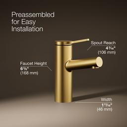Elate Single-Handle Bathroom Sink Faucet 1.2 GPM - Vibrant Brushed Moderne Brass - image 3