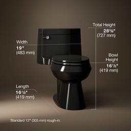 Cimarron One-piece elongated toilet with concealed trapway, 1.28 gpf - image 3