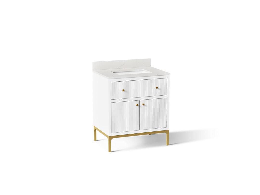 30'' bathroom vanity cabinet with sink and quartz top by Kohler