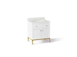 30'' bathroom vanity cabinet with sink and quartz top - image 1