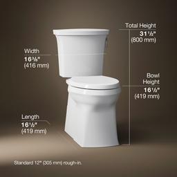 Corbelle Two-piece elongated toilet with skirted trapway, 1.28 gpf - image 3