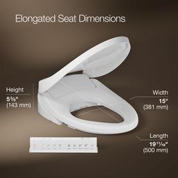 Purewash E860 Elongated Bidet Toilet Seat With Remote Control White - image 3