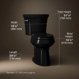 Highline Two-piece elongated toilet, 1.28 gpf - Black - image 3