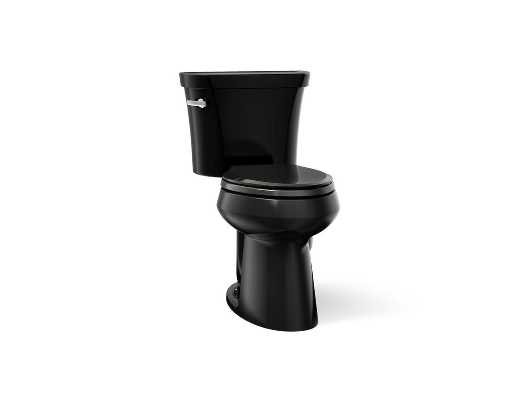 Highline Two-piece elongated toilet, 1.28 gpf - Black by Kohler