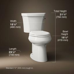 Highline Two-piece elongated toilet, 1.28 gpf - Biscuit - image 3
