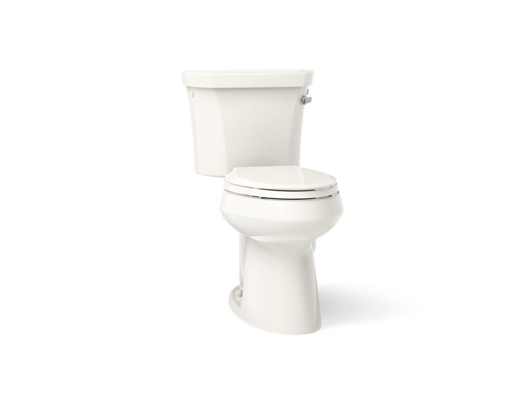 Highline Two-piece elongated toilet, 1.28 gpf - Biscuit by Kohler