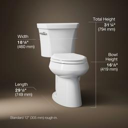 Highline Two-piece elongated toilet, 1.28 gpf - White - image 3