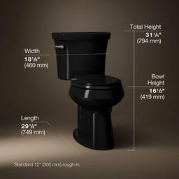 Highline Two-piece elongated toilet, 1.28 gpf - Black - image 3