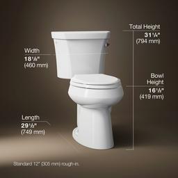 Highline Two-piece elongated toilet, 1.28 gpf - White - image 3