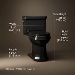 One-piece compact elongated toilet with concealed trapway, 1.28 gpf - image 3
