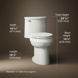 Adair One-piece elongated toilet, 1.28 gpf - image 3