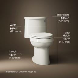 Adair One-piece elongated toilet, 1.28 gpf - image 3