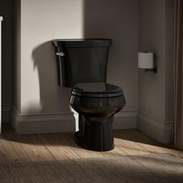Kohler Wellworth Toilet | Two-Piece | Round-Front | 1.28 GPF | Canister Flush Valve - Black - image 2