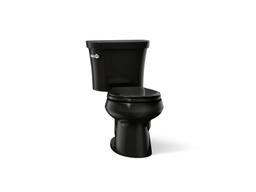Kohler Wellworth Toilet | Two-Piece | Round-Front | 1.28 GPF | Canister Flush Valve - Black - image 1