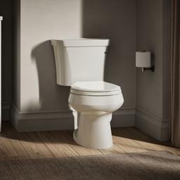 Kohler Wellworth Toilet | Two-Piece | Round-Front | 1.28 GPF | Canister Flush Valve - Biscuit - image 2