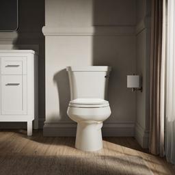 Kohler Wellworth Toilet | Two-Piece | Round-Front | 1.28 GPF | Canister Flush Valve - Biscuit - image 4