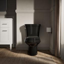 Kohler Wellworth Toilet | Two-Piece | Elongated | 1.28 GPF | Canister Flush Valve - Black - image 4