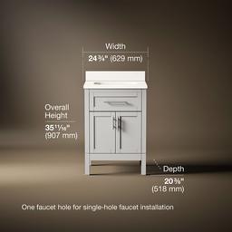HadronE 24'' bathroom vanity cabinet with sink and quartz top - Atmos Grey - image 3