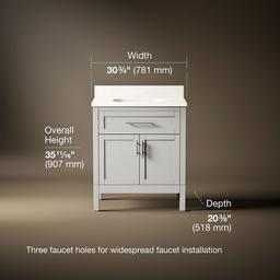 HadronE 30'' bathroom vanity cabinet with sink and quartz top - Atmos Grey - image 3