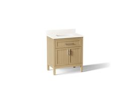 HadronE 30'' bathroom vanity cabinet with sink and quartz top - Light Oak - image 1