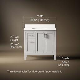 HadronE 36'' bathroom vanity cabinet with sink and quartz top - Atmos Grey - image 3
