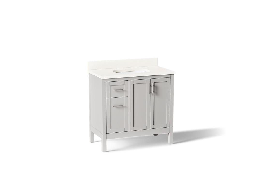 HadronE 36'' bathroom vanity cabinet with sink and quartz top - Atmos Grey by Kohler
