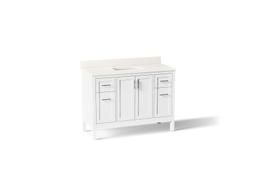 HadronE 48'' bathroom vanity cabinet with sink and quartz top - White - image 1