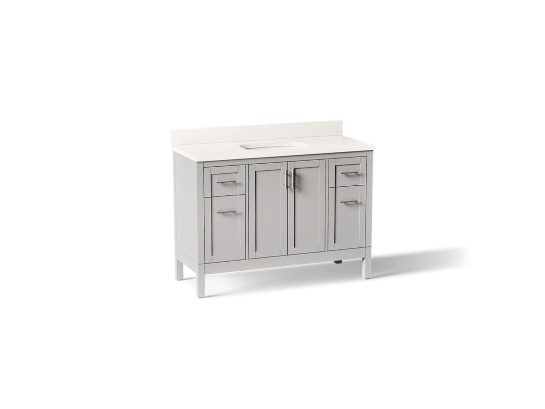 HadronE 48'' bathroom vanity cabinet with sink and quartz top - Atmos Grey by Kohler