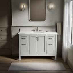 HadronE 48'' bathroom vanity cabinet with sink and quartz top - Atmos Grey - image 2