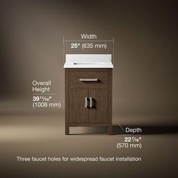 Kohler Kresla 24'' Bathroom Vanity Cabinet with Sink and Quartz Top - Draper Oak - image 3