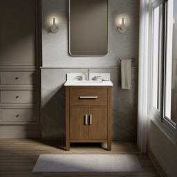 Kohler Kresla 24'' Bathroom Vanity Cabinet with Sink and Quartz Top - Draper Oak - image 2